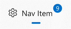 NavigationView im Modus „Oben“ mit einem InfoBadge