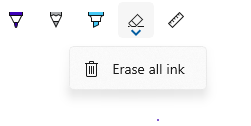InkToolbar mit Radierer-Flyout aufgerufen
