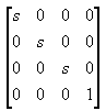 Formel einer Matrix für die einheitliche Skalierung