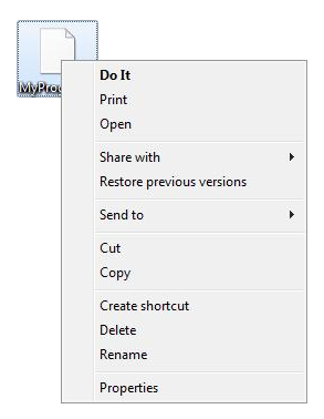 Screenshot des 'Do It'-Standardkontextmenüsverb