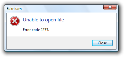 Screenshot der Nachricht: Datei kann nicht geöffnet 