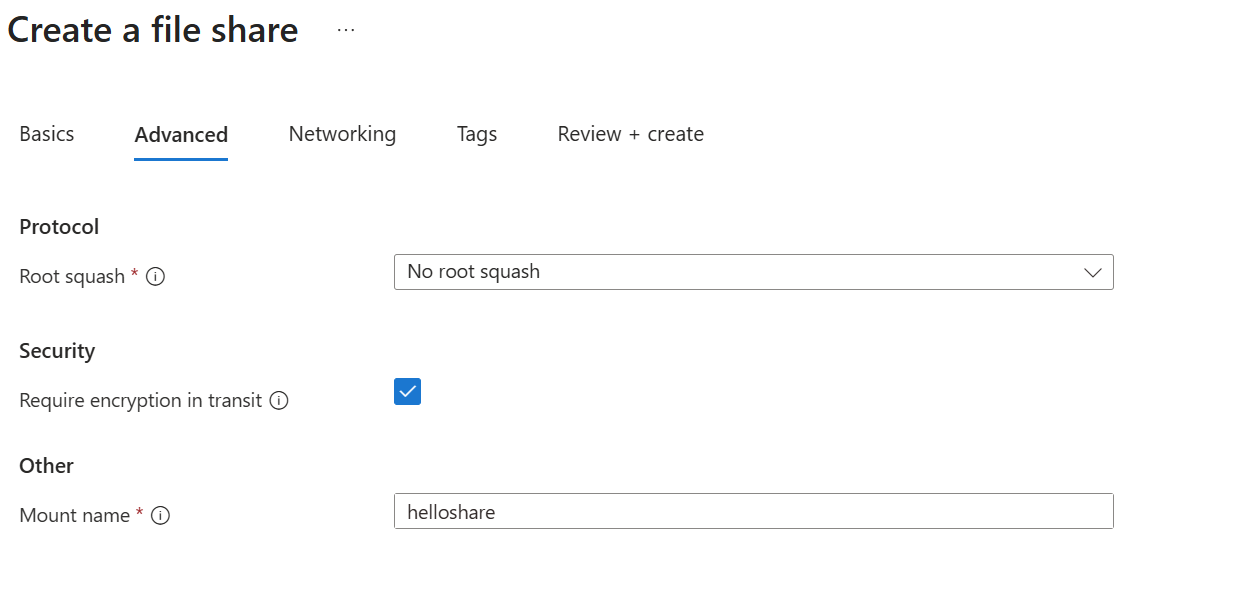A screenshot of the  of the advanced tab.