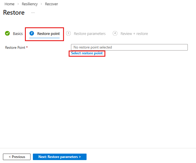 Screenshot that shows the process to view the restore points.
