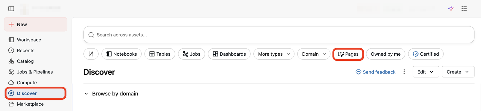 Where to access Pages from the Discover page