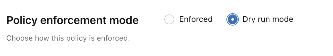 Set policy enforcement.