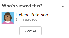 Screenshot of Work item form, group extension example, Who viewed this.