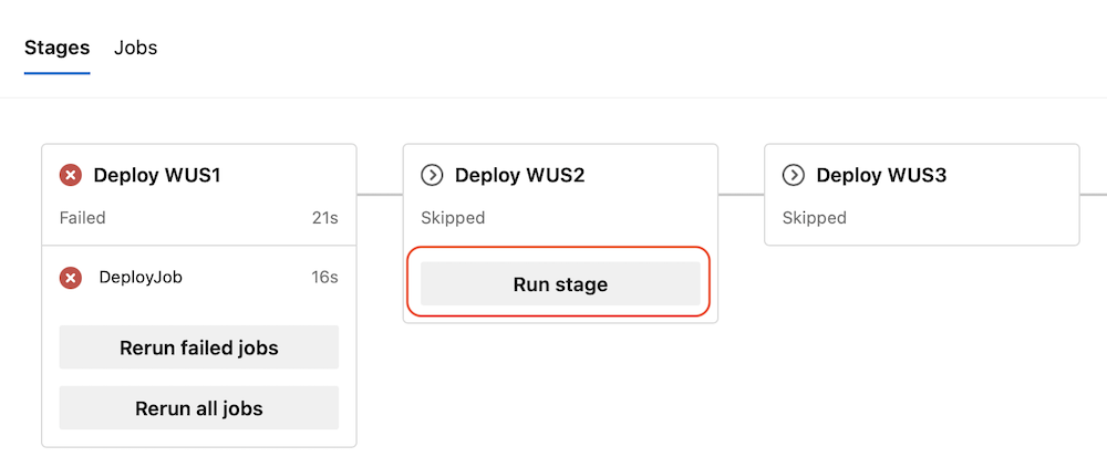 Screenshot of running child stages if parent stage fails Screenshot of running child stages if parent stage fails.