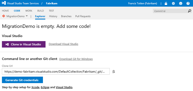 Screenshot that shows the pane to add new repo information.