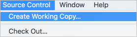 Screenshot that shows how to add a local Git repo to an existing Xcode project.