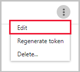 Screenshot of SIEM settings option to edit the integration configuration.