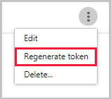 Screenshot of SIEM settings option to regenerate the agent token.