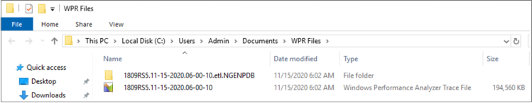 Screenshot showing the details of the file and the folder.