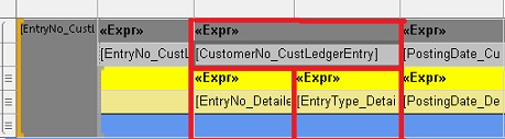 MicrosoftDynamicsNAV_MergedCells Merged cells.