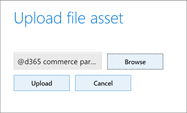 Screenshot of LCS Upload file asset dialog box.
