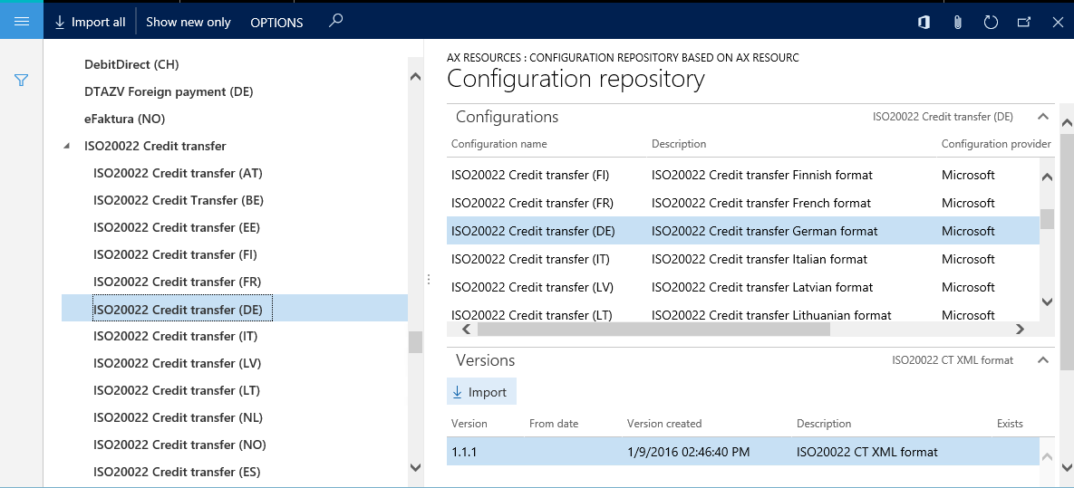 Screenshot of the Configuration repository page.