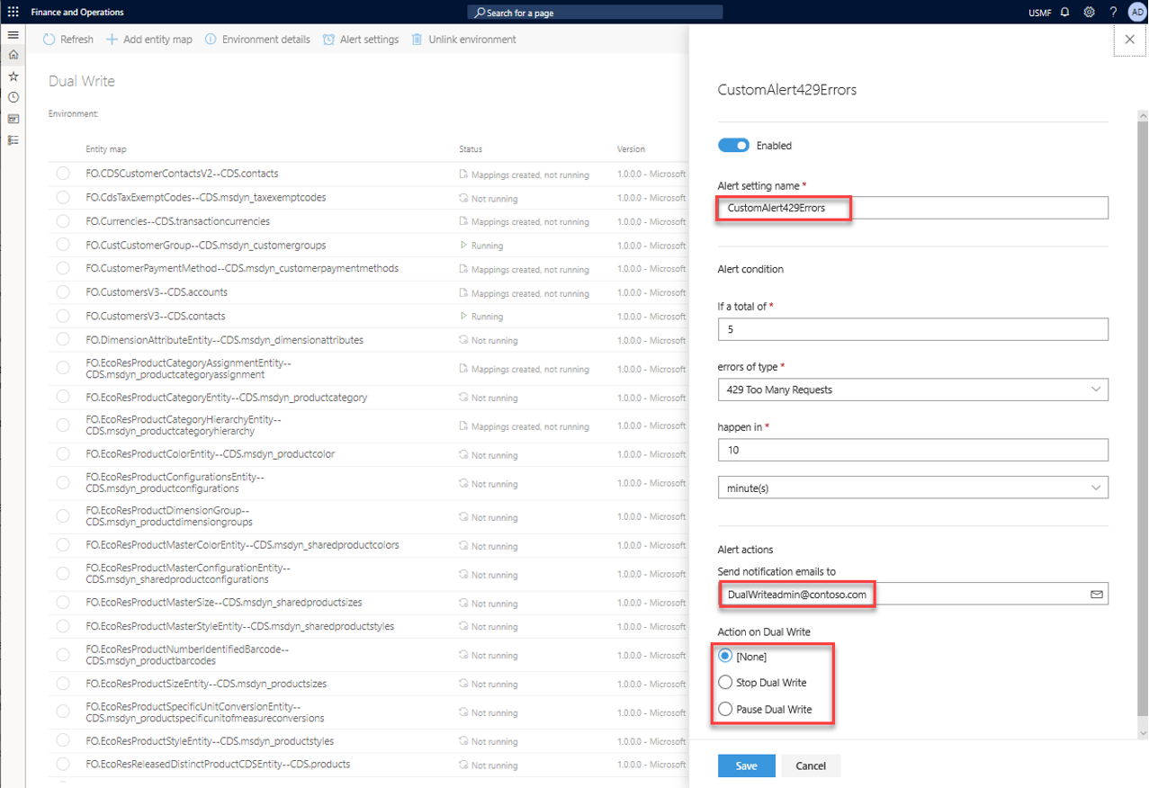 Screenshot of creating alerts and sending notifications.