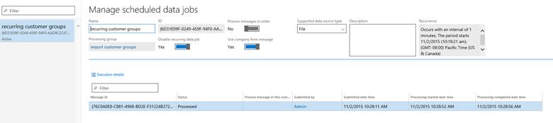 Screenshot of the Manage scheduled data jobs page.