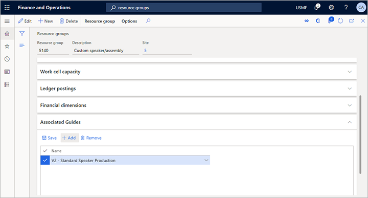 Adding a Guide to a resource group Adding a Guide to a resource group.