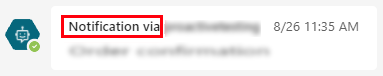 The setting shows Notification via agent name.