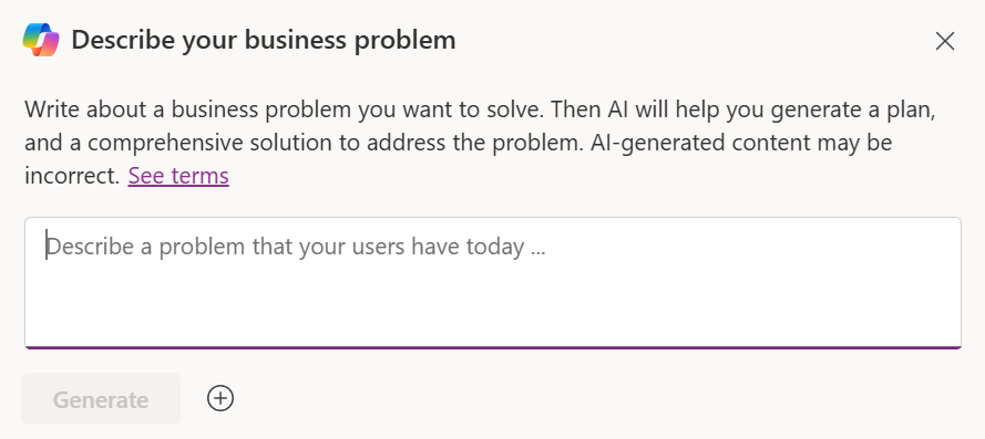 Screenshot of plans in Power Apps.