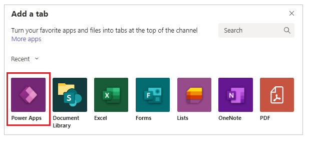 Select Add a tab Select Add a tab.