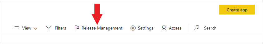 Screenshot of Release Management pane.