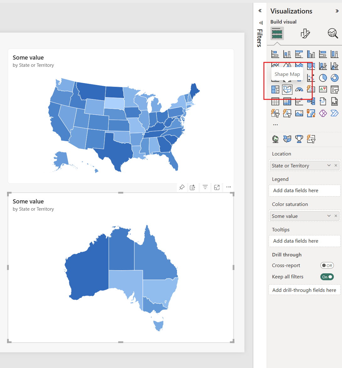 Screenshot of a shape map example.