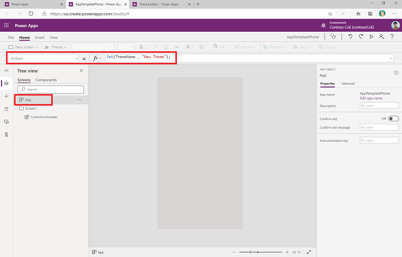 Theme Editor - Insert OnStart formula Theme Editor - Insert OnStart formula.
