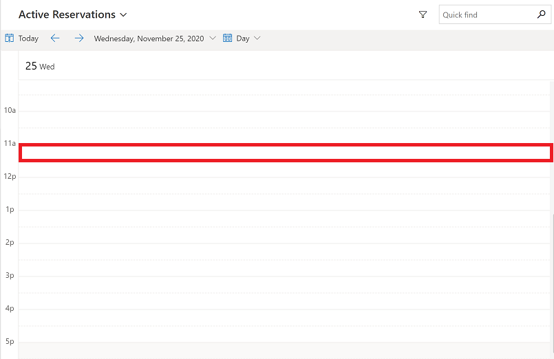 Select a time slot in the Day or Week view Select a time slot in the Day or Week view.