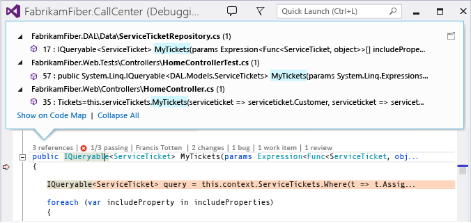 FFR_ITSummaryPagePerformanceCodeLensReferences CodeLens - View references to this code