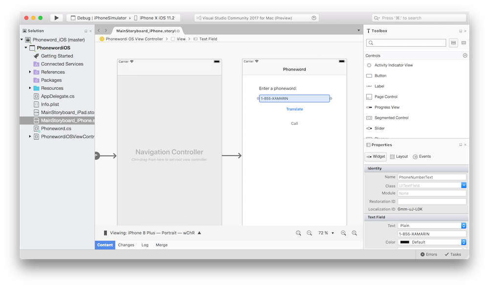 The iOS Designer iOS Designer in Visual Studio for Mac