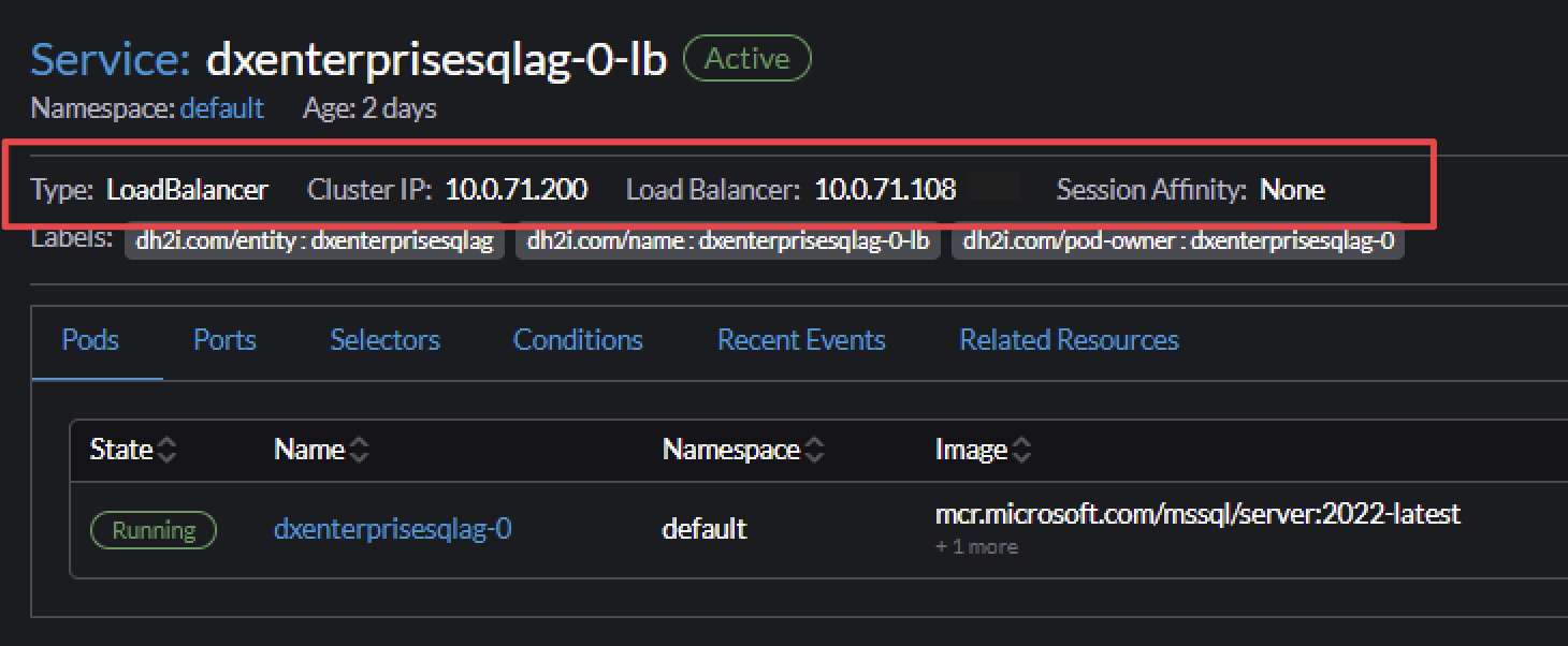 Screenshot of external IP address.