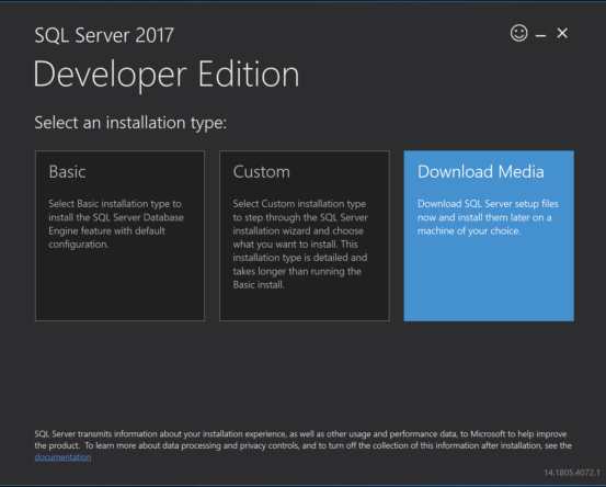 Download media Choose the download media installation type