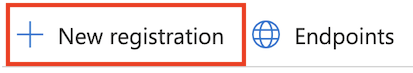 Screenshot showing the new registration button of Microsoft Entra ID on the Azure portal.