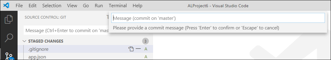Screenshot of prompt to provide a message.