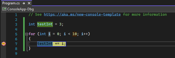 Breakpoint execution Breakpoint execution stopped
