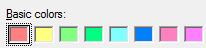 screen shot of first row in edit colors dialog box