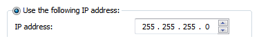 screen shot of ip address spin control