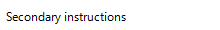 first column: secondary instructions