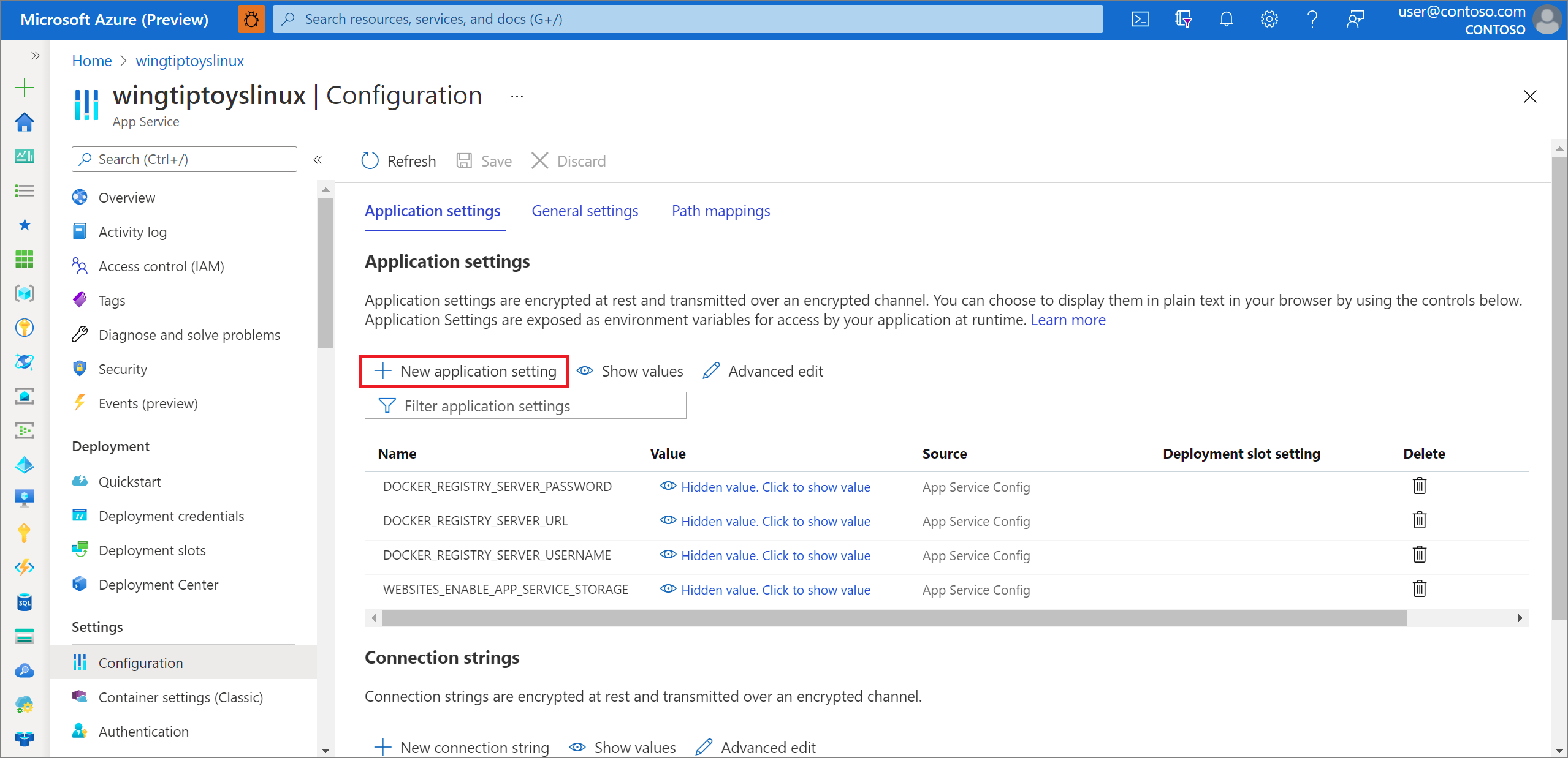 Guardar un número de puerto personalizado en el Portal de Azure