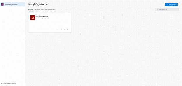 Gif para demostrar la nueva configuración para deshabilitar la creación de repositorios de TFVC