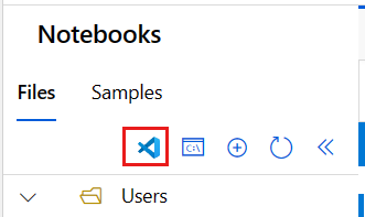 Captura de pantalla que muestra el botón VS Code (Web) situado encima de la lista **Archivos**.
