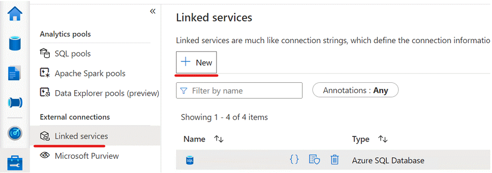 Captura de pantalla de un nuevo punto de conexión privado del servicio vinculado de base de datos de Azure SQL.