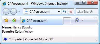 Mostrar el contenido en el archivo Person.XAML
