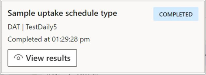 Screenshot of the default occurrence card that shows the status and time.