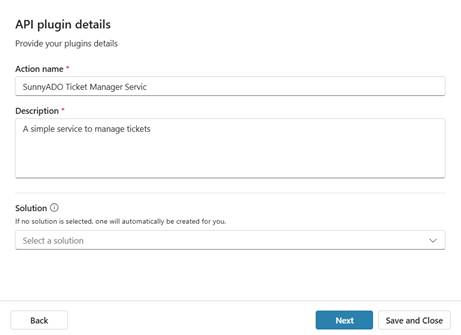Detalles de complemento de API.