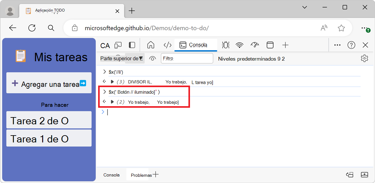 Uso de un selector XPath más complicado