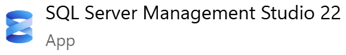 Captura de pantalla del icono de aplicación de SQL Server Management Studio en los resultados de búsqueda de Windows.