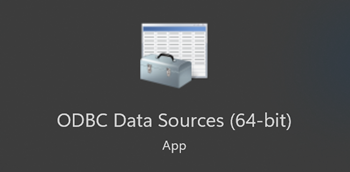 Captura de pantalla de la aplicación de orígenes de datos O D B C.