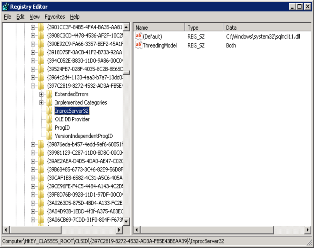 Captura de pantalla que muestra cómo buscar un GUID desde ProgId en HKEY_CLASSES_ROOT\CLSID.